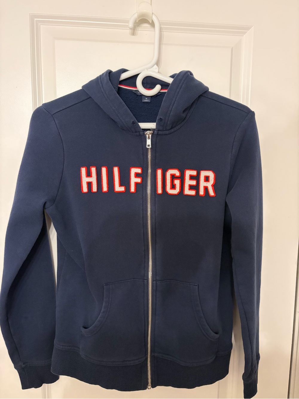 Vintage Tommy Hilfiger Big Text Navy Full zip hoodie
